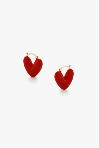 Tutti & Co Coral Heart Earrings Gold