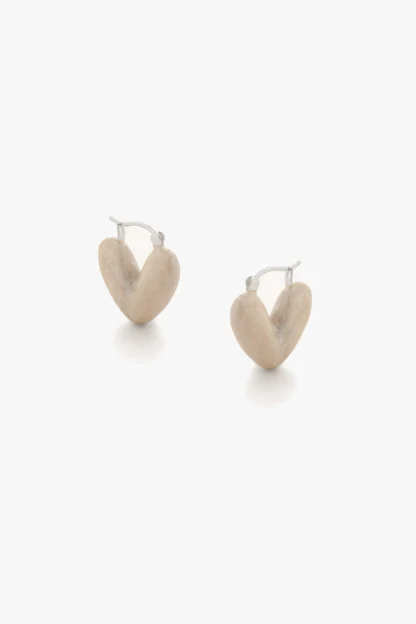 Tutti & Co Pearl Heart Earrings Silver