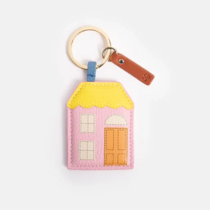 Caroline Gardener Pink and Yellow House Keyring