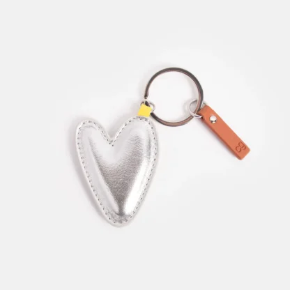 Caroline Gardener Silver Metallic Heart Keyring