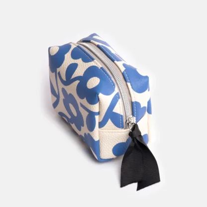 Caroline Gardener Blue Floral Mini Cube Cosmetic Bag