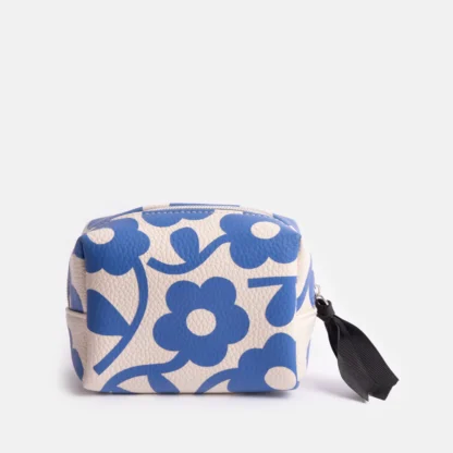 Caroline Gardener Blue Floral Mini Cube Cosmetic Bag - Image 3