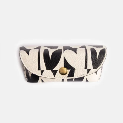 Caroline Gardener Mono Checkmate Hearts Flap Glasses Case