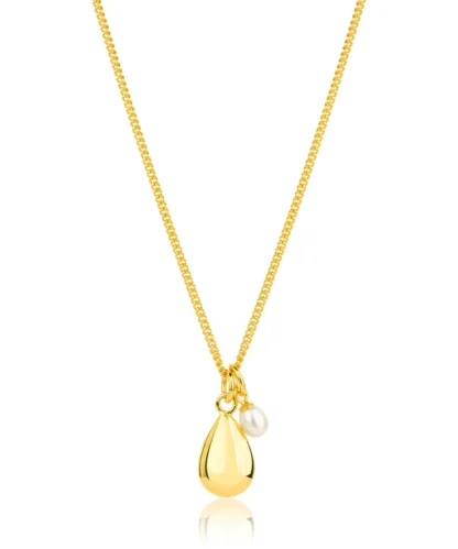 Claudia Bradby Mother and Child White Pearl Pendant Gold Necklace