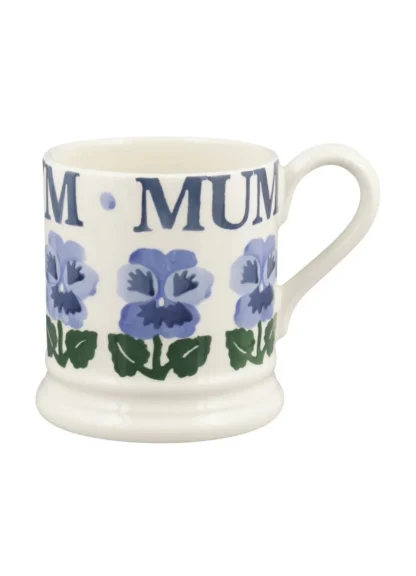 Emma Bridgewater Blue Pansies Mum 1/2 Pint Mug - Image 2