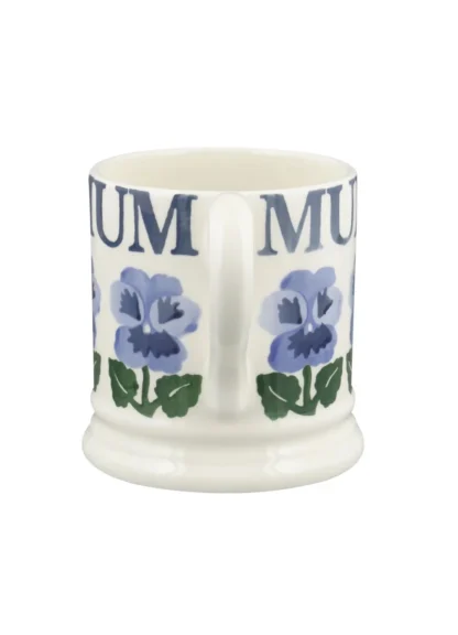 Emma Bridgewater Blue Pansies Mum 1/2 Pint Mug - Image 3