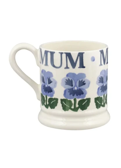 Emma Bridgewater Blue Pansies Mum 1/2 Pint Mug - Image 4